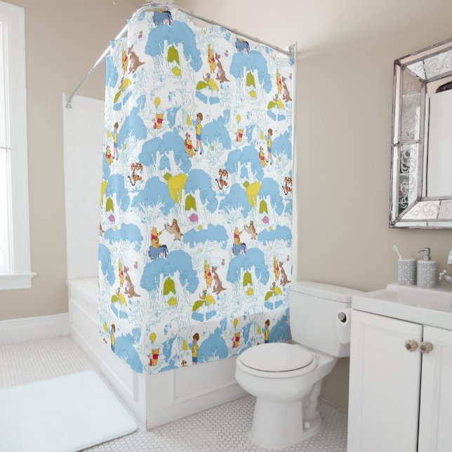 Winnie the Pooh | At the Honey Tree Pattern Shower Curtain (In Situ)