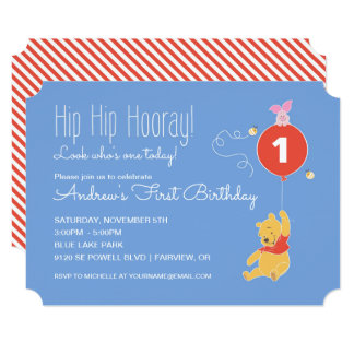 Winnie the Pooh | Baby Boy - First Birthday Card