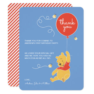 Winnie the Pooh | Baby Boy- Thank You Card