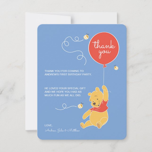 Winnie the Pooh | Baby Boy- Thank You Card (Front)