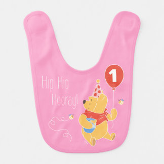 Winnie the Pooh | Baby Girl - First Birthday Baby Bib