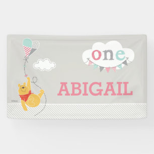 Winnie the Pooh Baby Girl Kite - First Birthday Banner