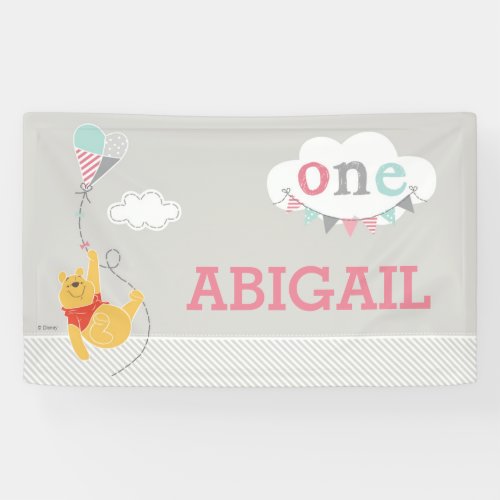 Winnie the Pooh | Baby Girl Kite - First Birthday Banner