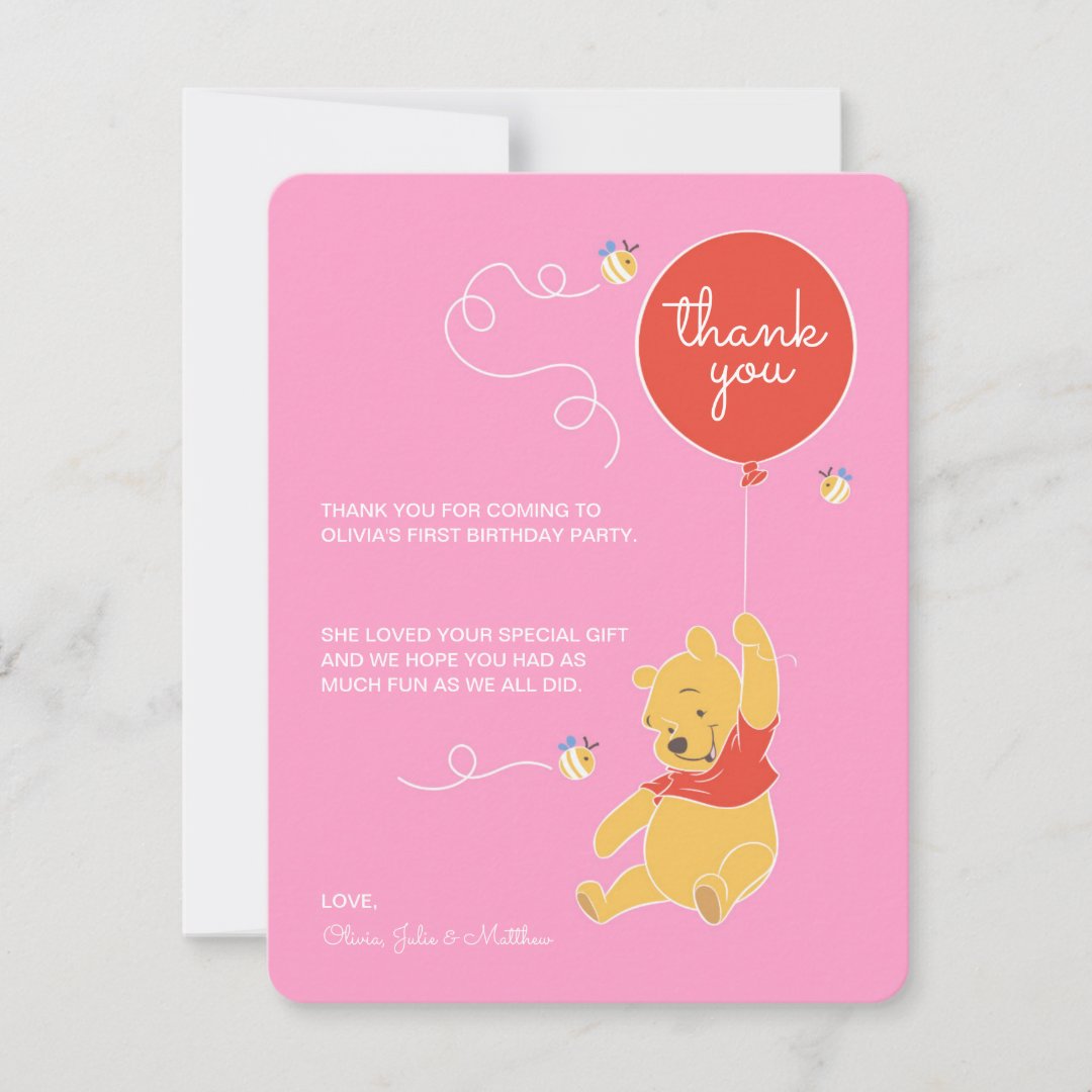 Winnie the Pooh | Baby Girl - Thank You | Zazzle