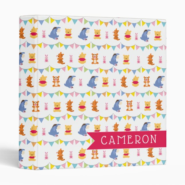 Winnie the Pooh | Baby Party Pattern 3 Ring Binder (Front/Spine)