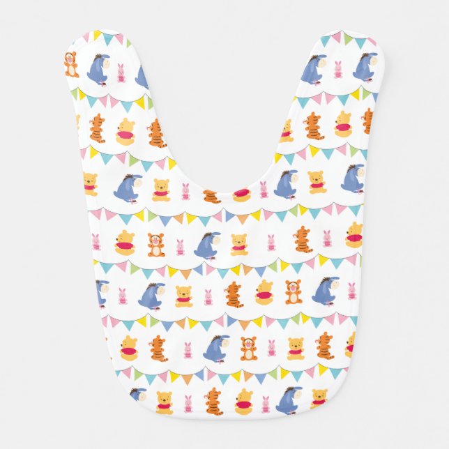 Winnie the Pooh | Baby Party Pattern Baby Bib (Front)