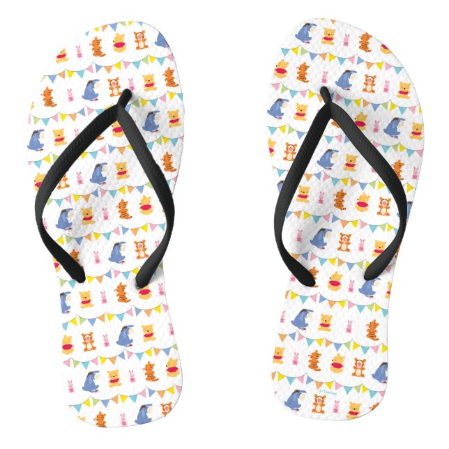 Winnie the Pooh | Baby Party Pattern Flip Flops (Footbed)