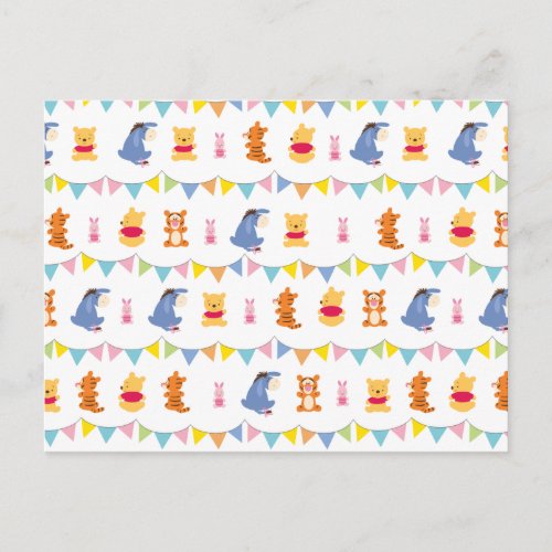 Winnie the Pooh  Baby Party Pattern Postcard