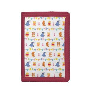 Winnie the Pooh Baby Party Pattern Tri-fold Wallet