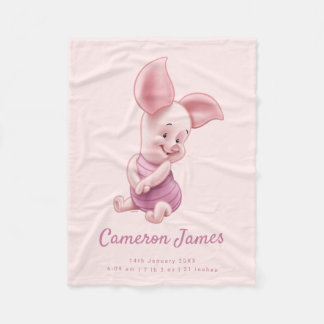 Winnie the Pooh - Baby Piglet | Birth Stats Fleece Blanket