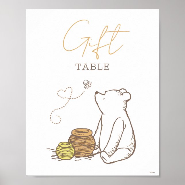 Winnie the Pooh Baby Shower Gift Table Poster (Front)