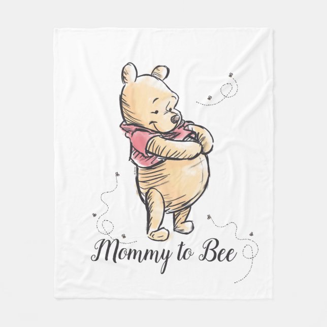 Winnie the Pooh Baby Shower | Mommy to Bee Fleece Blanket (Front)