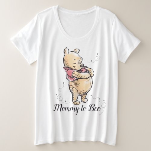 Winnie the Pooh Baby Shower  Mommy to Bee Plus Size T_Shirt