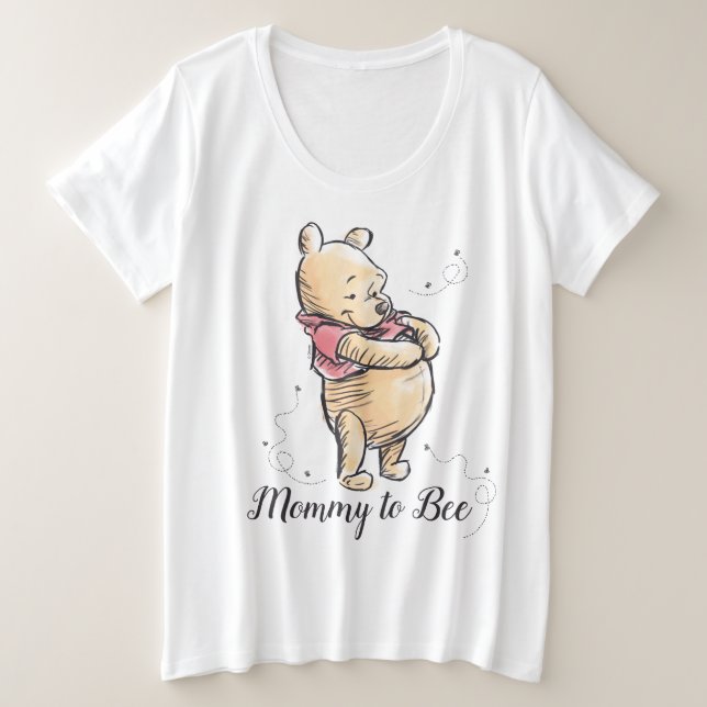 Winnie the Pooh Baby Shower | Mommy to Bee Plus Size T-Shirt (Design Front)