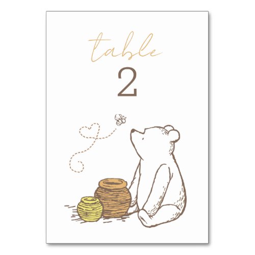 Winnie the Pooh Baby Shower Table Number