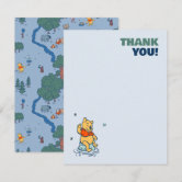 サンキューカード手書き　poohページ Pooh, Eeyore & Tigger | Moon & Stars Baby Shower Thank You Card