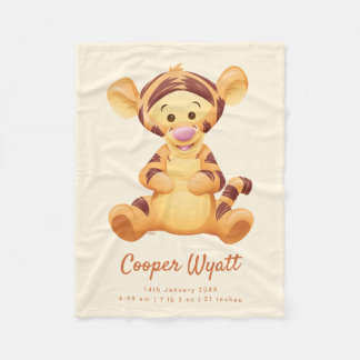 Winnie the Pooh - Baby Tigger | Birth Stats Fleece Blanket