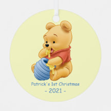 Disney Winnie The Pooh Babys First Christmas 2022 Winnie The Pooh Christmas Ornaments | Zazzle