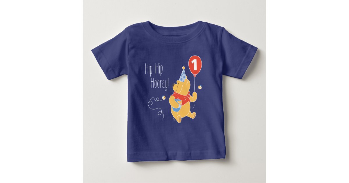 Winnie The Pooh Balloon Boy First Birthday Baby T Shirt Zazzle