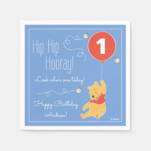 Winnie the Pooh Balloon Boy - First Birthday Paper Napkins