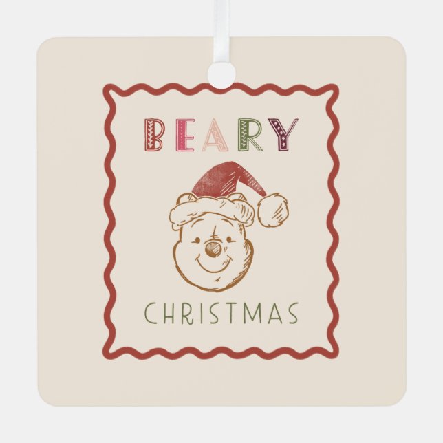 Winnie the Pooh | Beary Christmas Metal Ornament (Front)