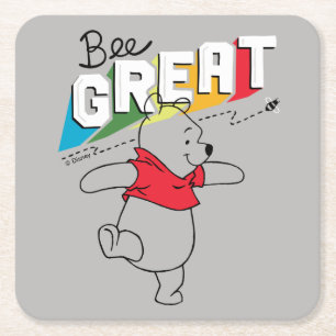 Winnie the Pooh Bee Great Square Paper Coaster