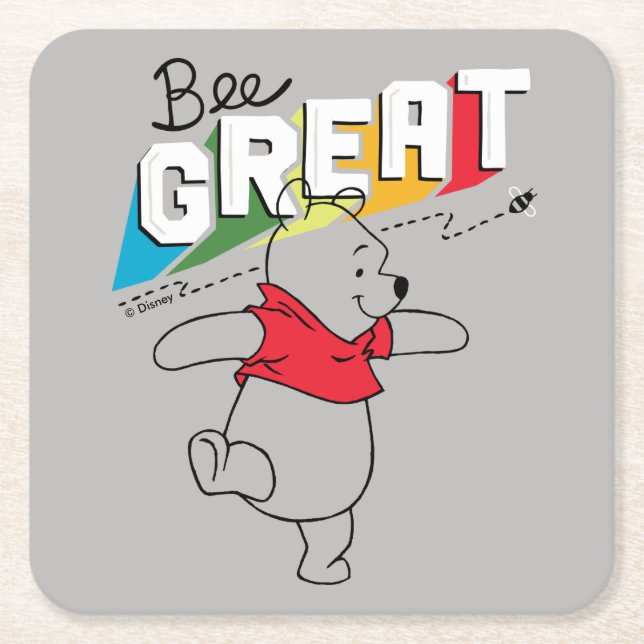 Winnie the Pooh | Bee Great Square Paper Coaster (Front)