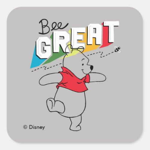 Winnie the Pooh  Bee Great Square Sticker