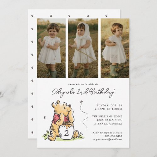 Winnie the Pooh Birthday  Photo Collage Invitation