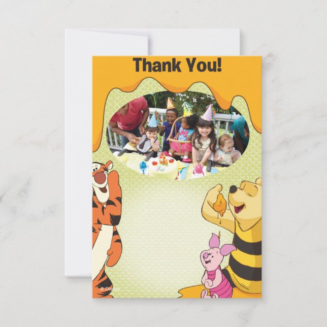 Winnie the Pooh Birthday Thank You Cards (Front)