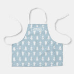 Winnie the Pooh | Blue Pastel Polka Dot Pattern Apron