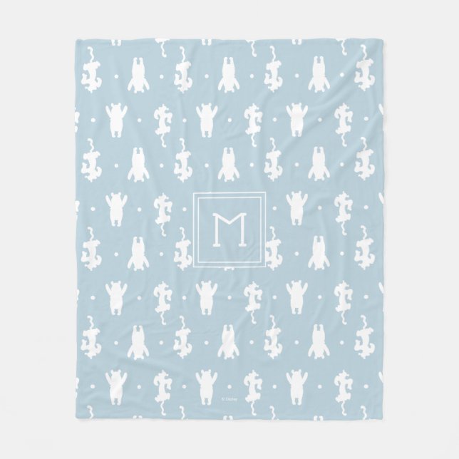 Winnie the Pooh | Blue Pastel Polka Dot Pattern Fleece Blanket (Front)
