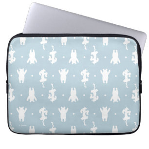 Winnie the Pooh Blue Pastel Polka Dot Pattern Laptop Sleeve