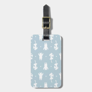Winnie the Pooh Blue Pastel Polka Dot Pattern Luggage Tag