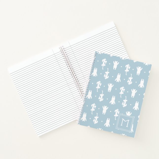 Winnie the Pooh | Blue Pastel Polka Dot Pattern Notebook (Inside)