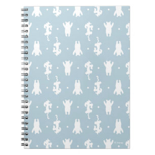 Winnie the Pooh   Blue Pastel Polka Dot Pattern Notebook