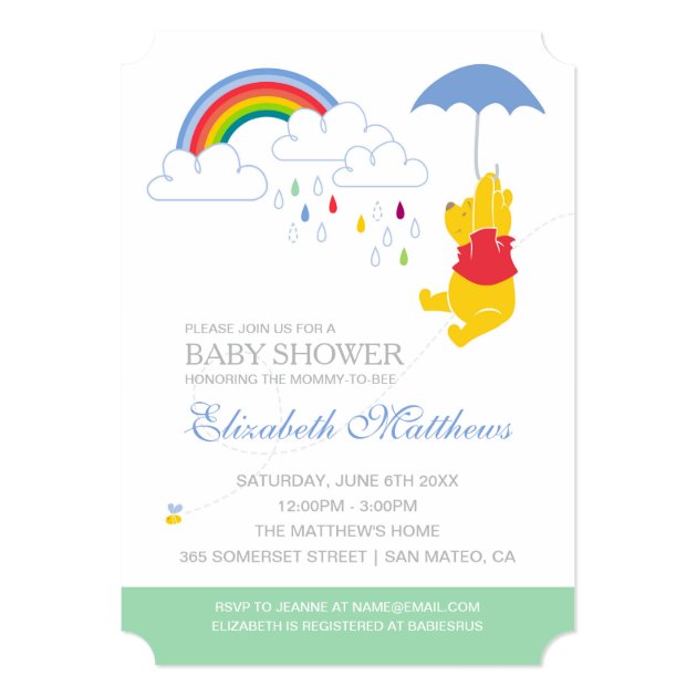 Winnie The Pooh | Boy Baby Shower Invitation