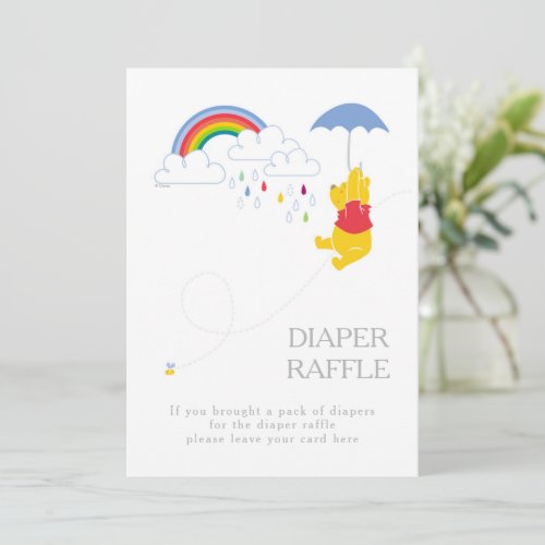 Winnie the Pooh  Boy Baby Shower Diaper Raffle Invitation