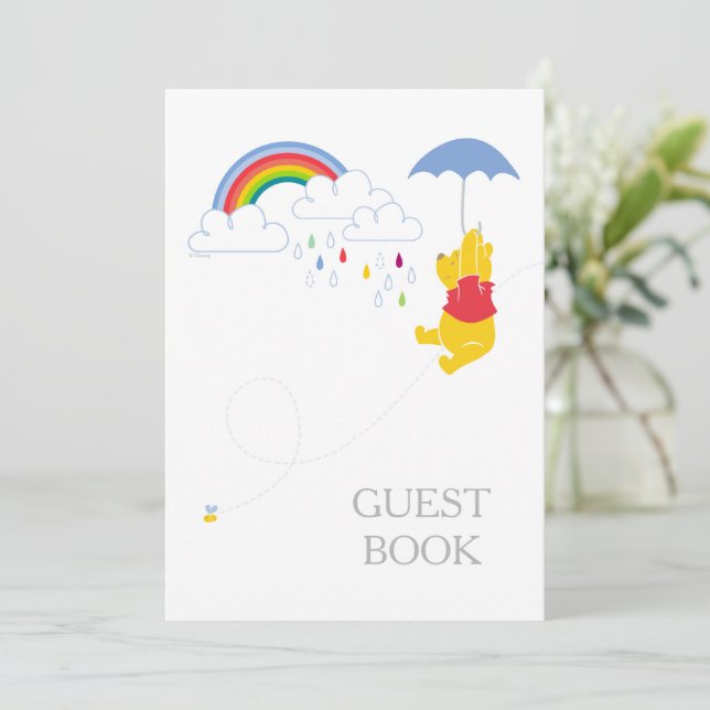 Winnie the Pooh | Boy Baby Shower Guest Book Invitation (Standing Front)