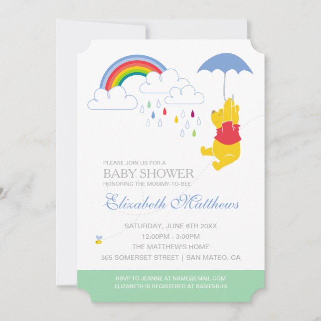 Winnie the Pooh | Boy Baby Shower Invitation (Front)