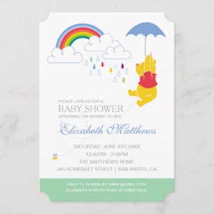Winnie the Pooh   Boy Baby Shower Invitation
