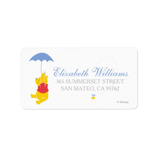 Winnie the Pooh Boy Baby Shower Label