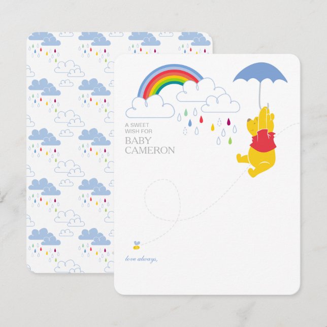Winnie the Pooh | Boy Baby Shower Note Card (Front/Back)