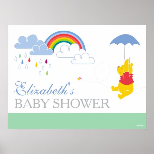 Winnie the Pooh  Boy Baby Shower Poster