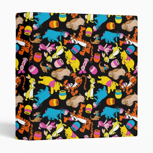 Winnie the Pooh  Bright Friends Pattern 3 Ring Binder