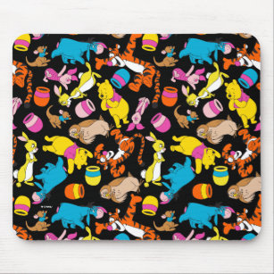 Winnie the Pooh   Bright Friends Pattern Mouse Pad