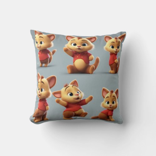 Winnie the Pooh Cat V2 Throw Pillow