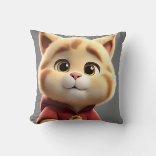 Winnie the Pooh Cat V4 Throw Pillow