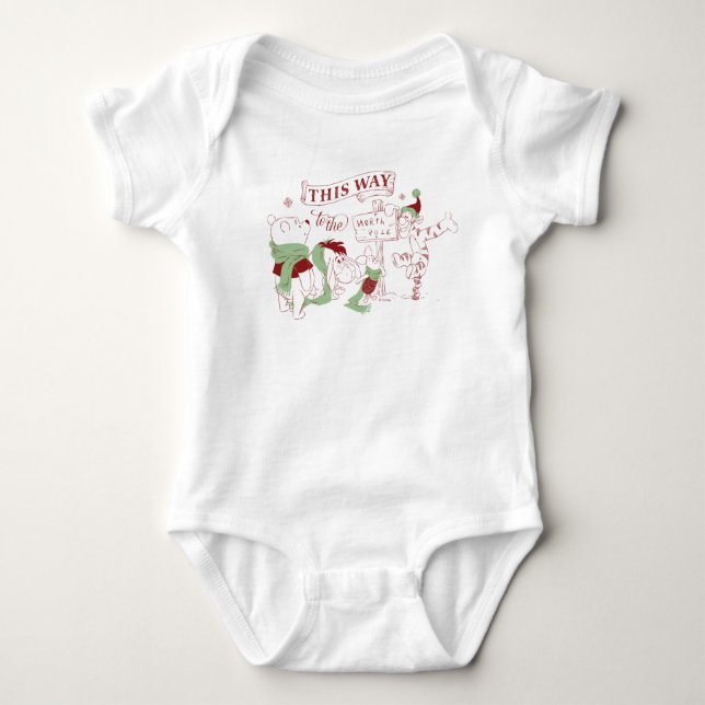 Winnie the Pooh | Christmas Graphic Baby Bodysuit (Front)