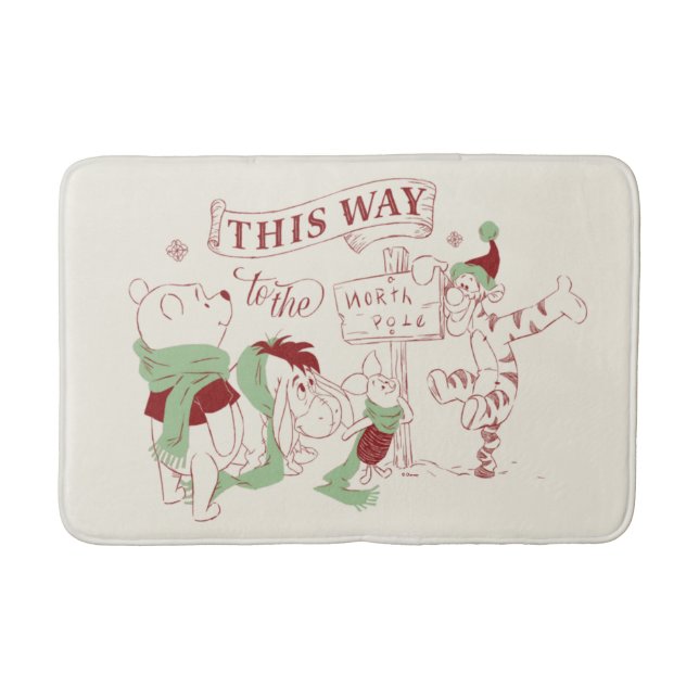 Winnie the Pooh | Christmas Graphic Bath Mat (Front)